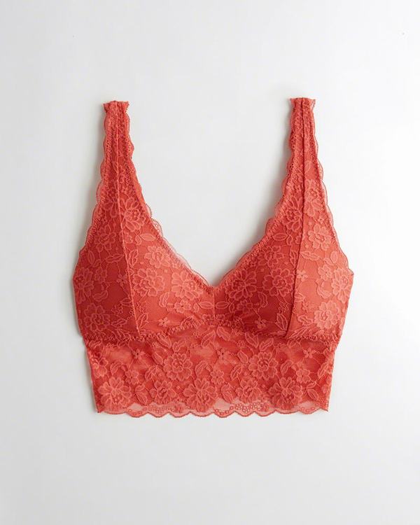 Bralette Hollister Donna Ultra Longline Trianglelette With Removable Pads Corallo Italia (288QYAOC)